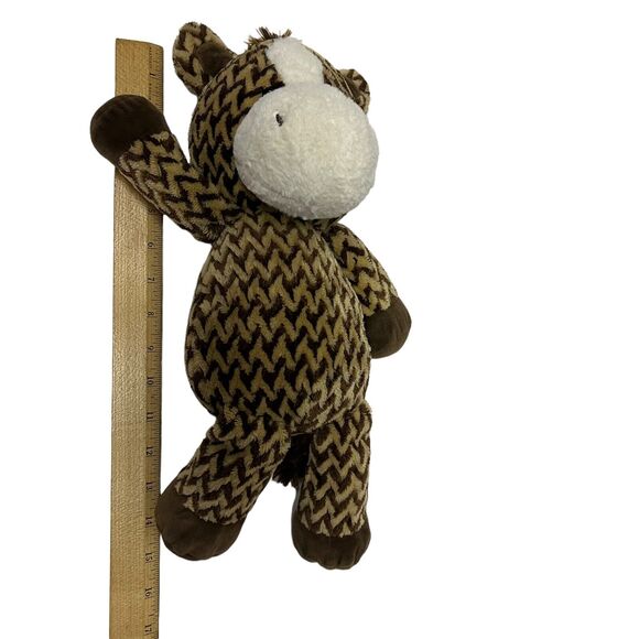 Kellytoy Horse Plush Stuffed Animal Chevron Zig Zag Pattern Brown Tan 15" - Picture 5 of 8